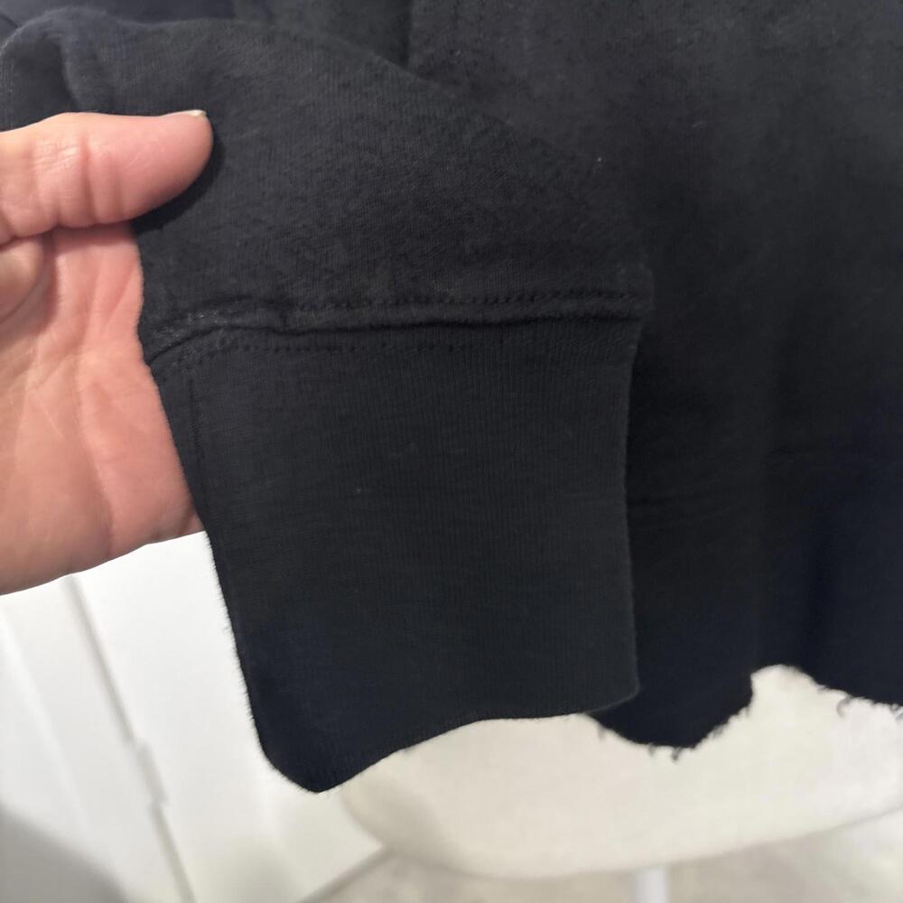 N:Philanthropy Womens 1/4 Zip Hoodie Sweatshirt Black Medium Raw Hem New With Ta - Picture 6 of 13